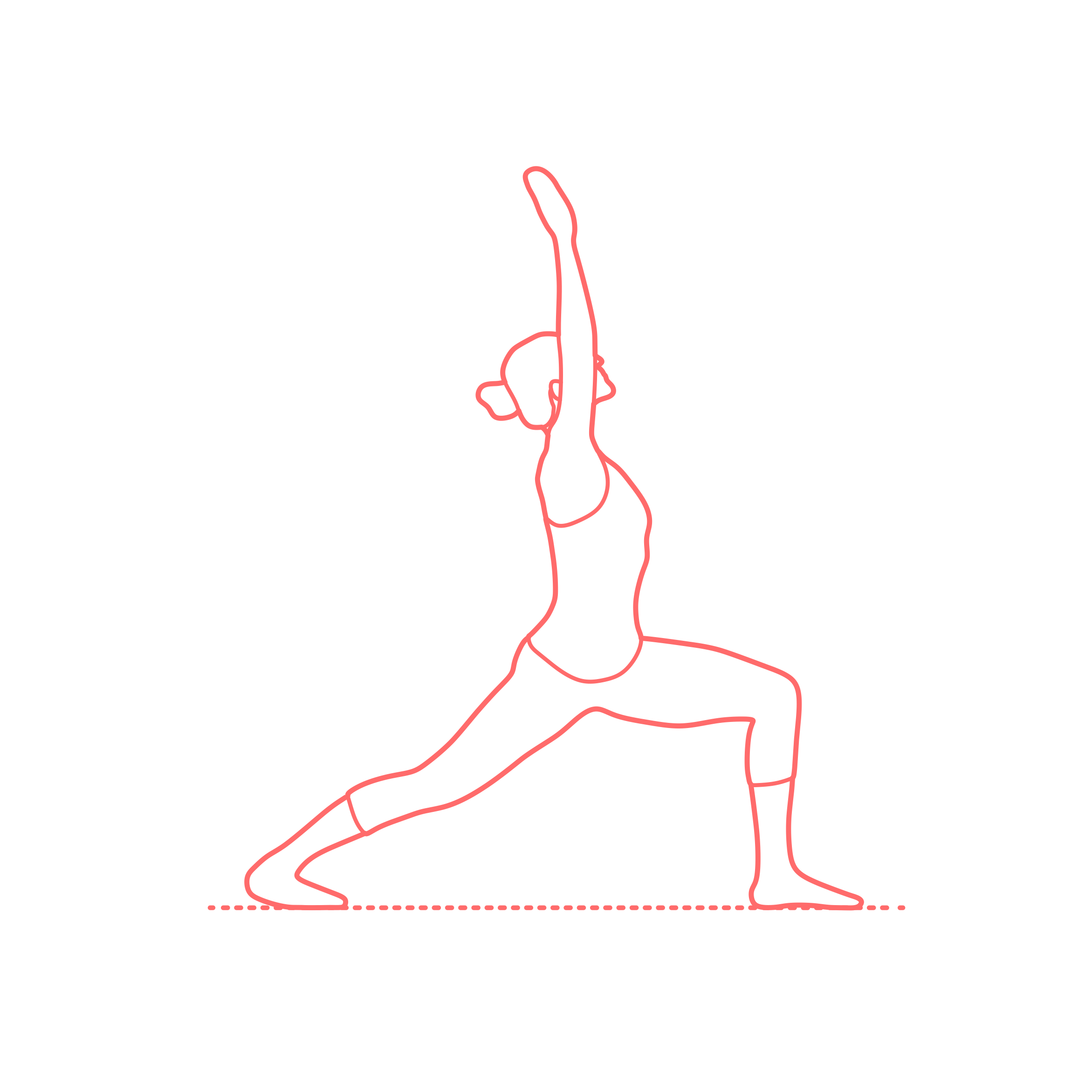 Humans Yoga Poses Warrior I Pose Svg Line Art Free Vectors